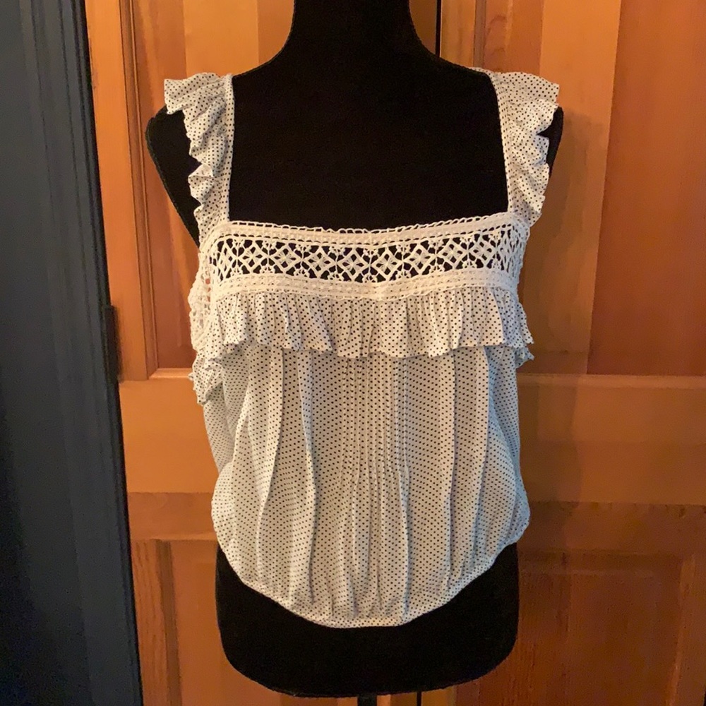 Free People black and white polka dot top